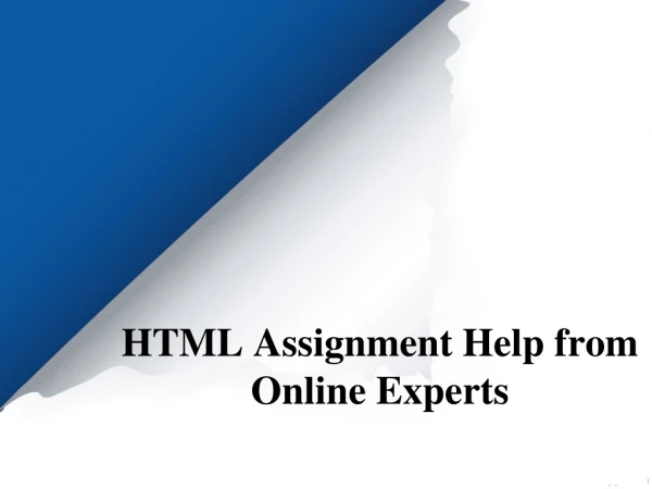 HTML Assignment Help from Online Experts