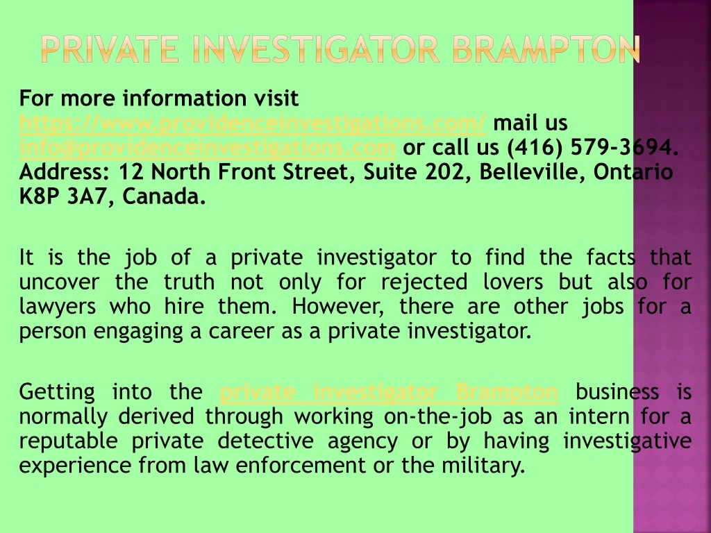 private investigator brampton