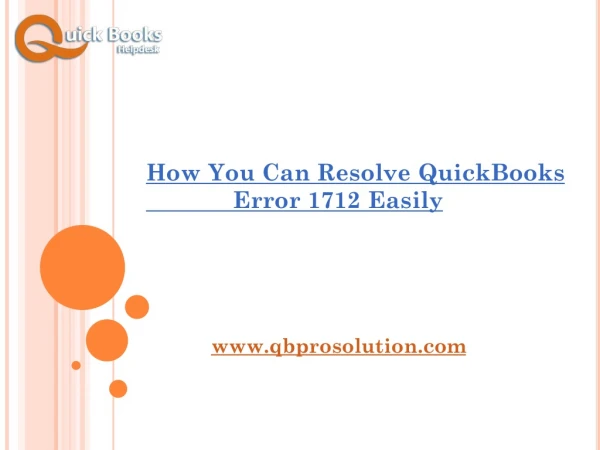 Troubleshooting Guide to Fix QuickBooks Error 1712