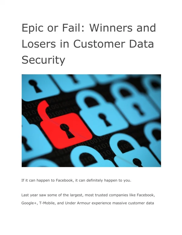 Epic or Fail_ Winners and Losers in Customer Data Security