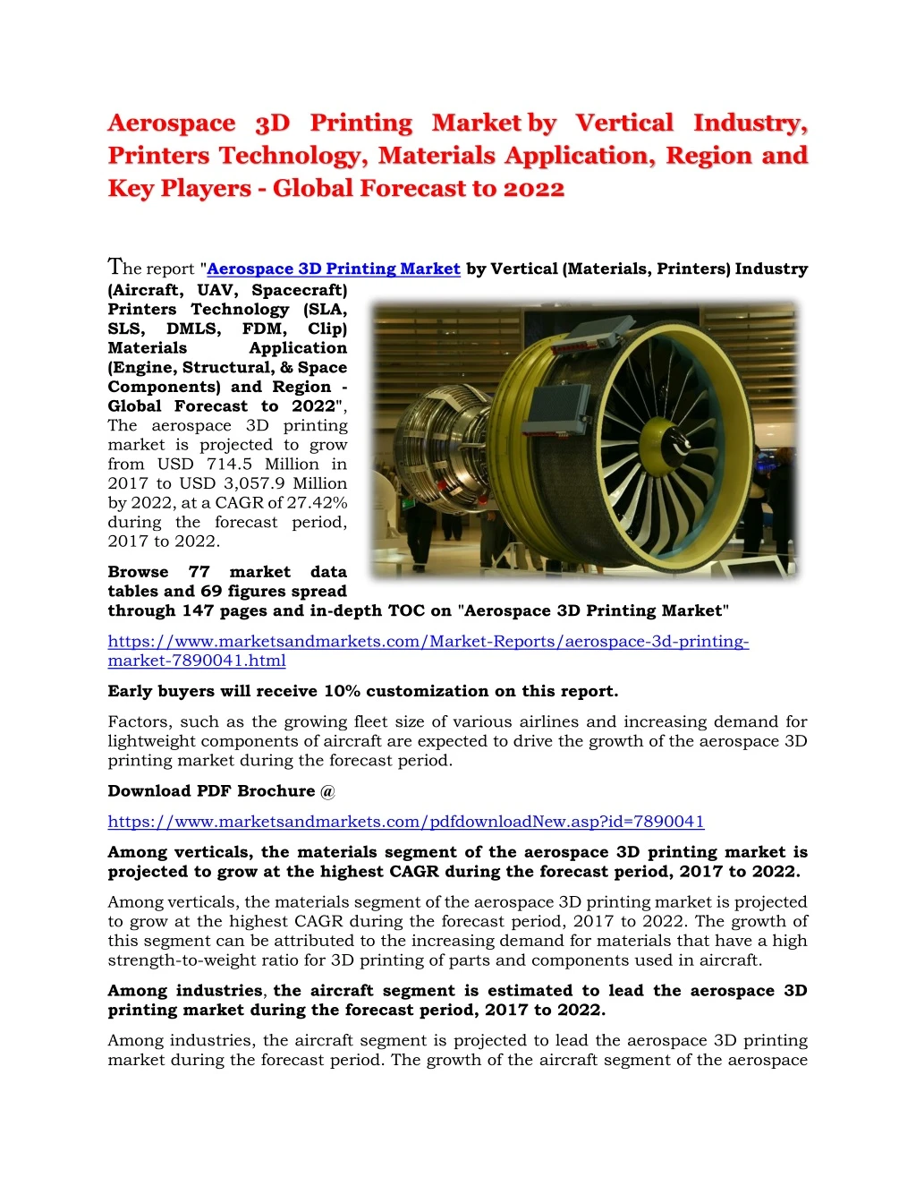 aerospace 3d printing market by vertical industry