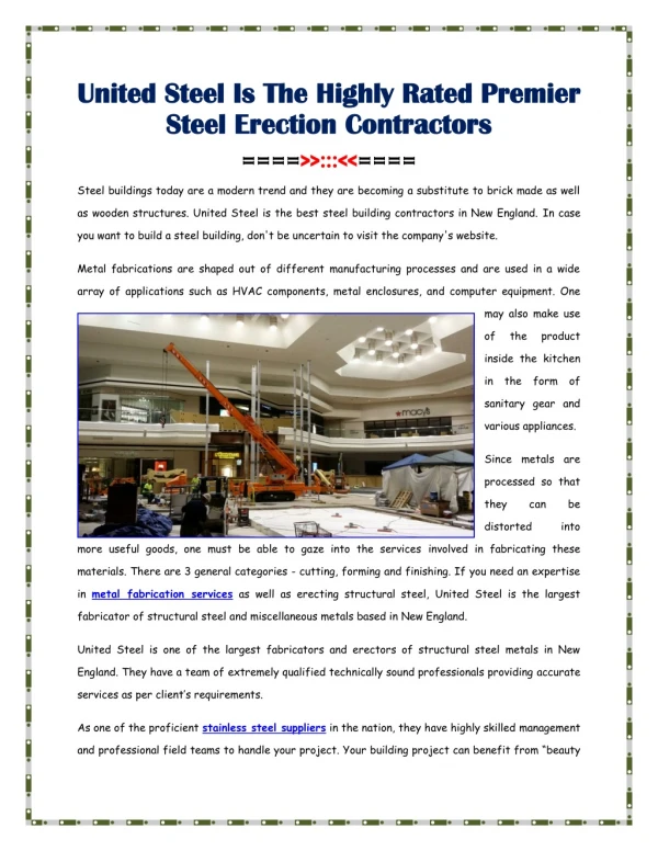 Steel Erection Contractors