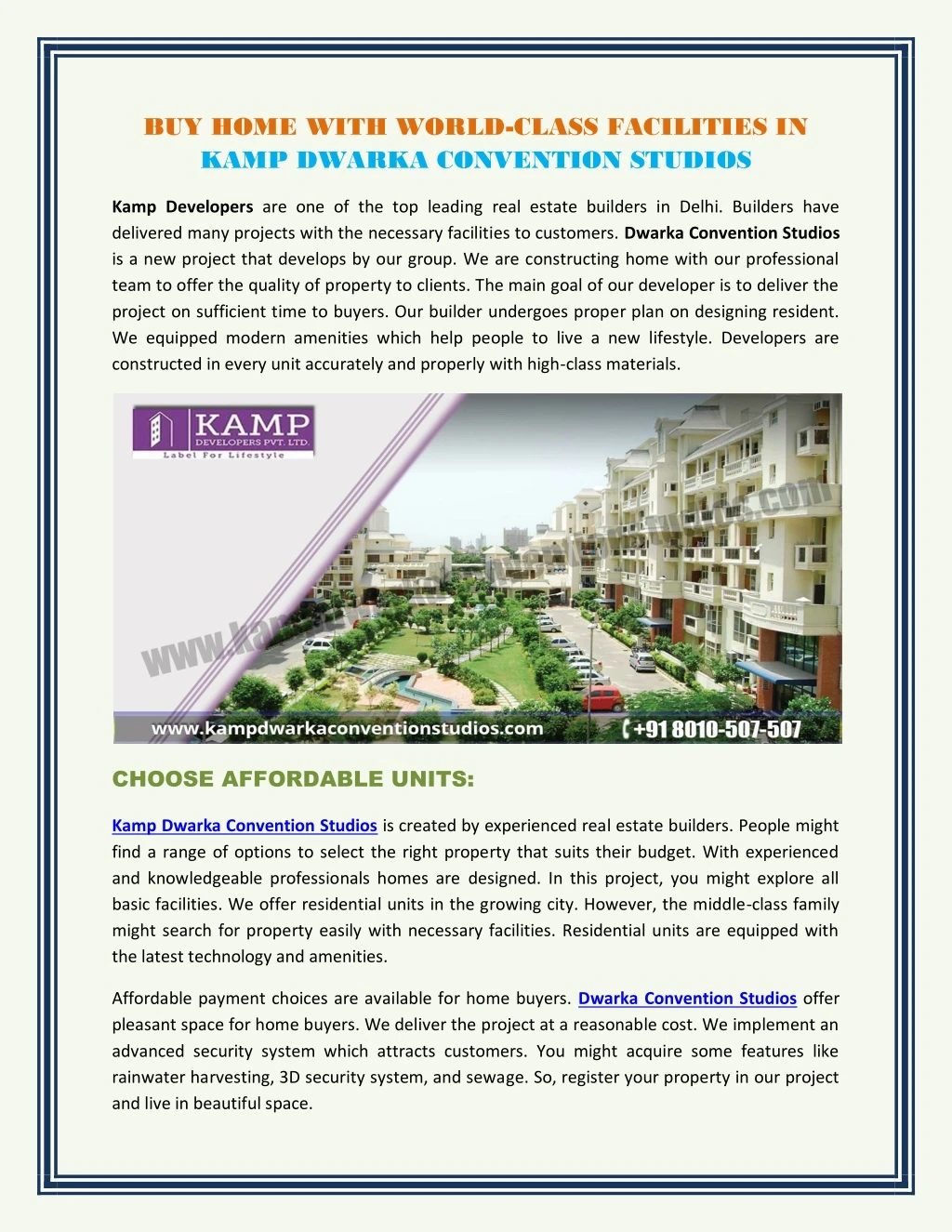 buy home with world class facilities in kamp