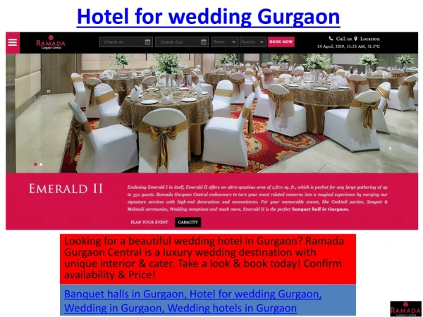 Hotel for Wedding Gurgaon