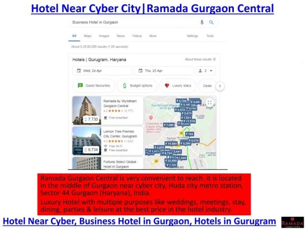 Hotel Near Cyber City|Ramada Gurgaon Central
