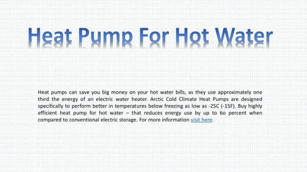 Best Heat Pump For Hot Water