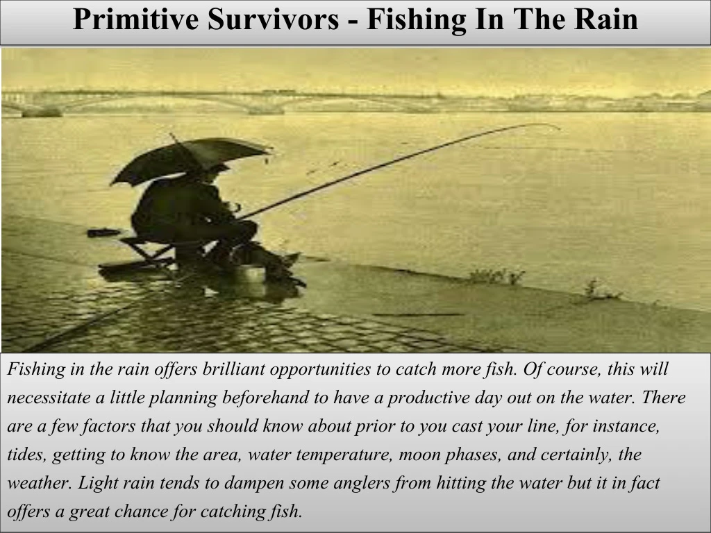 primitive survivors fishing in the rain