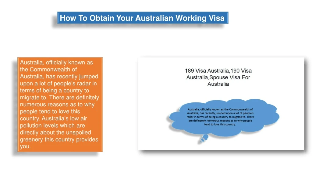 how to obtain your australian working visa