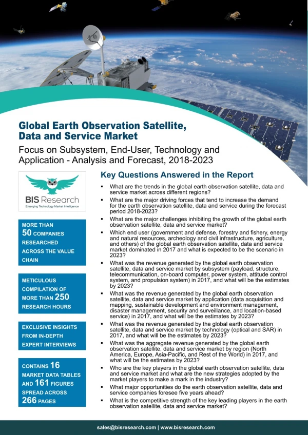 Earth Observation Satellite, Data and Service Market Forecast