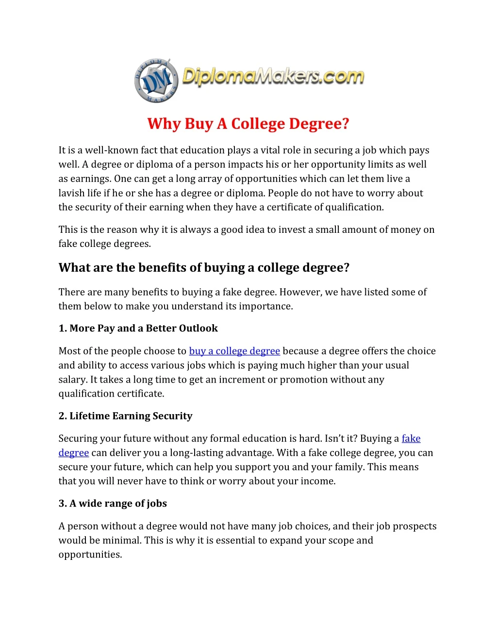 why buy a college degree