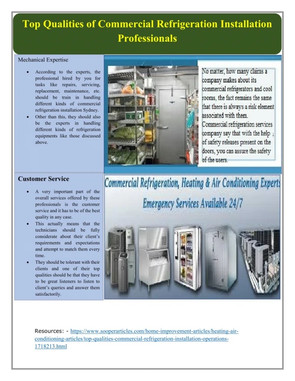 Top Qualities of Commercial Refrigeration Installation Professionals