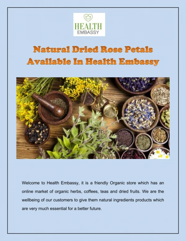 Natural Dried Rose Petals Available In Health Embassy