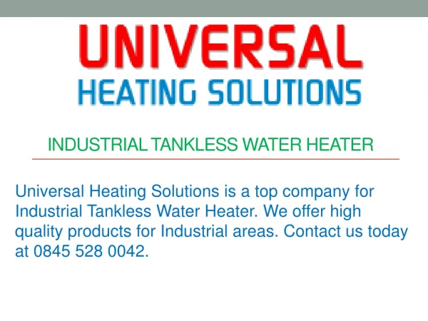 Industrial Tankless Water Heater
