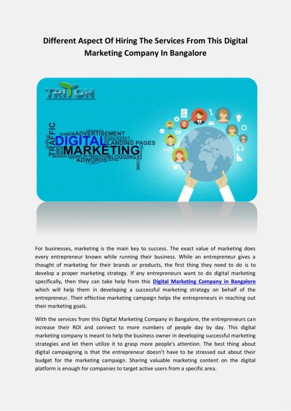different aspect of hiring the services from this