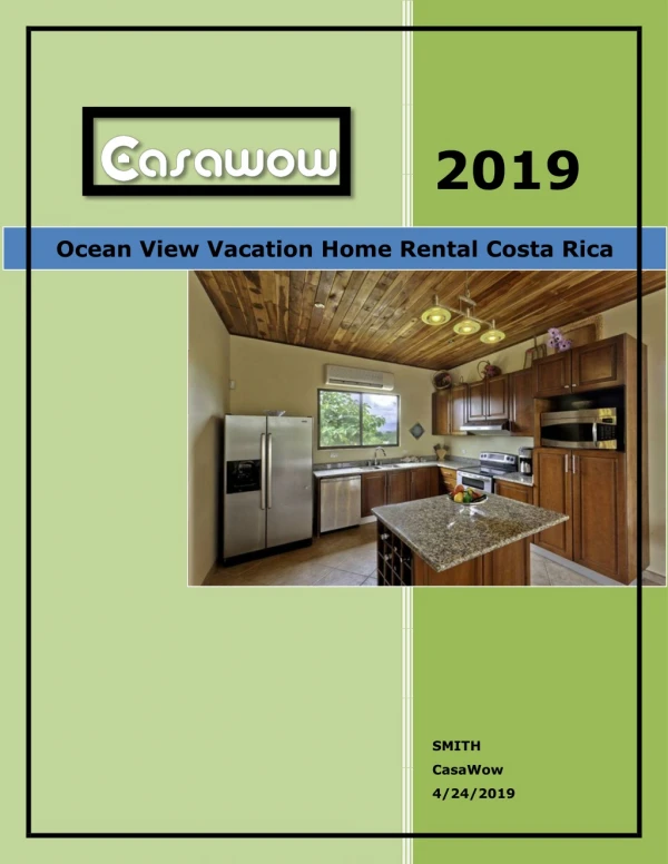 Ocean View Vacation Home Rental Costa Rica
