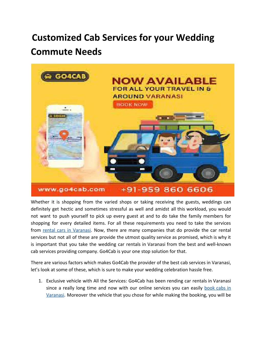 customized cab services for your wedding commute
