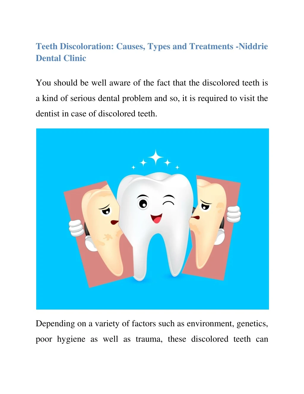 teeth discoloration causes types and treatments