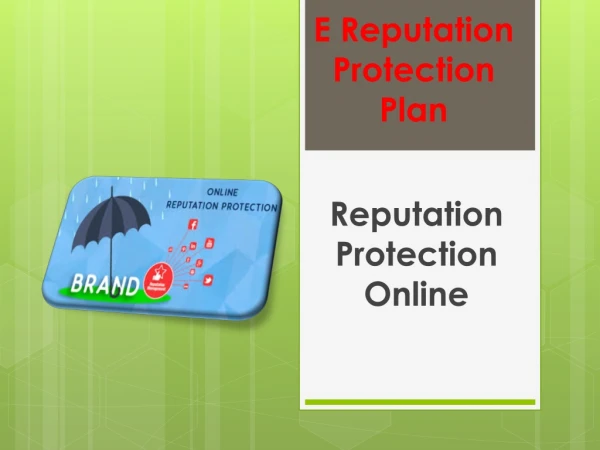 Available E Reputation Protection Plan, Reputation Protection Insurance