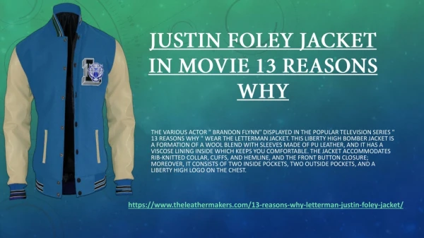 JUSTIN FOLEY JACKET IN MOVIE 13 REASONS WHY
