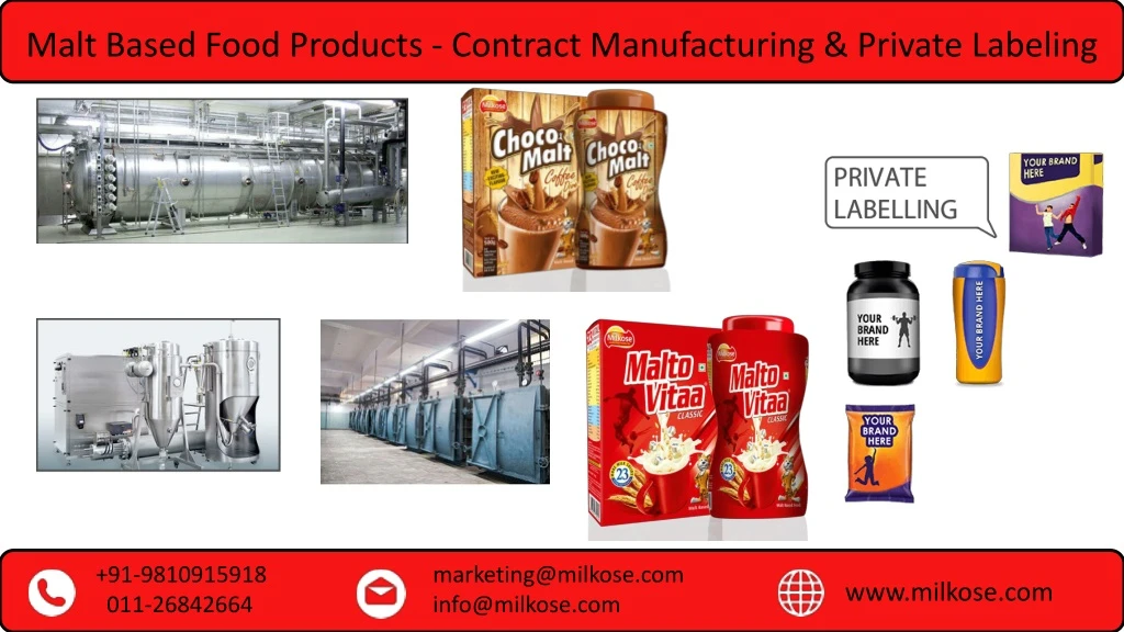 malt based food products contract manufacturing