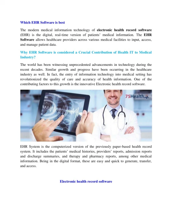 Electronic Health Records Software