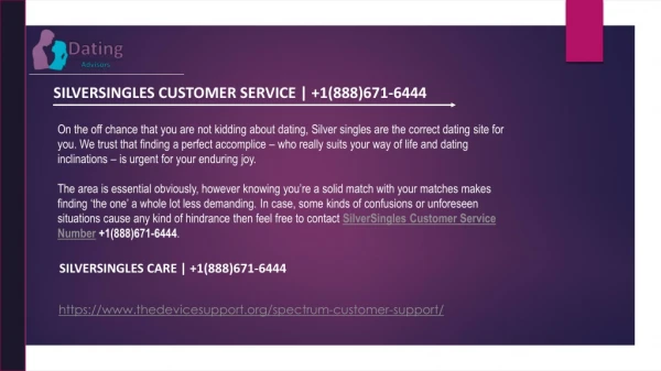 Silversingles Phone Number 1(888)671-6444 Silversingles customer care