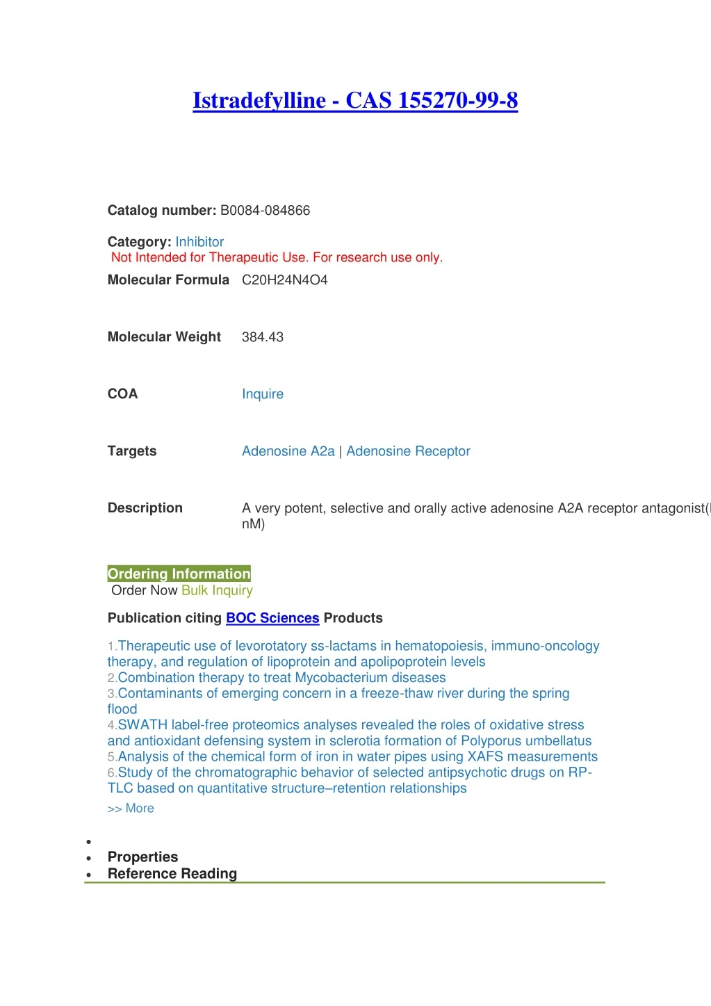 istradefylline cas 155270 99 8