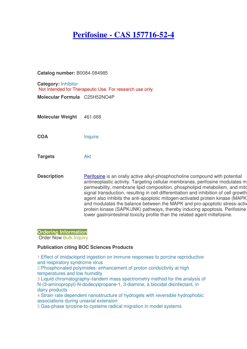 perifosine cas 157716 52 4