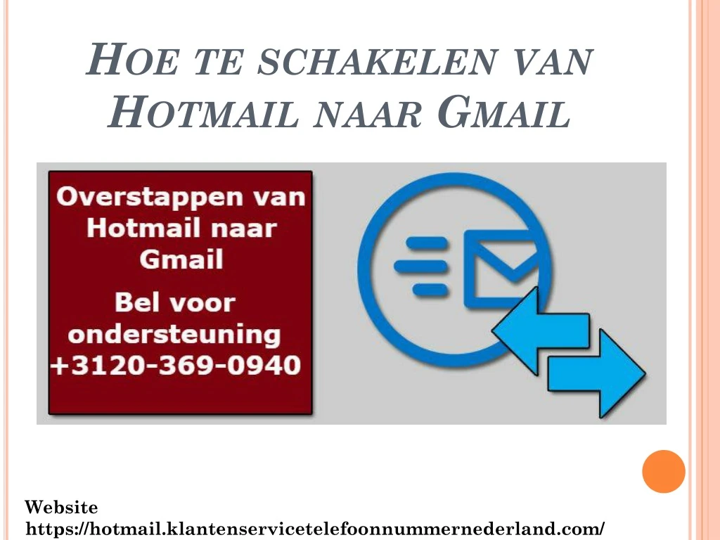 hoe te schakelen van hotmail naar gmail