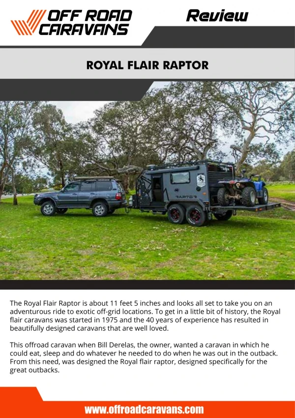 Royal Flair – Raptor Review - Off Road Caravans