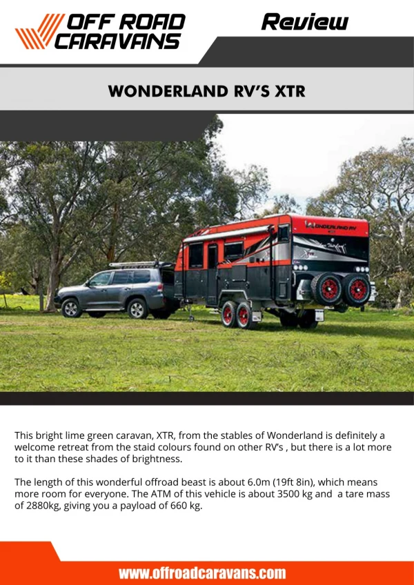 Wonderland RV’s – XTR Review - Off Road Caravans
