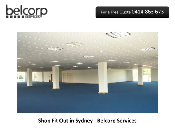 Shop Fit Out in Sydney - Belcorp Services