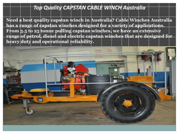 Top Quality CAPSTAN CABLE WINCH Australia