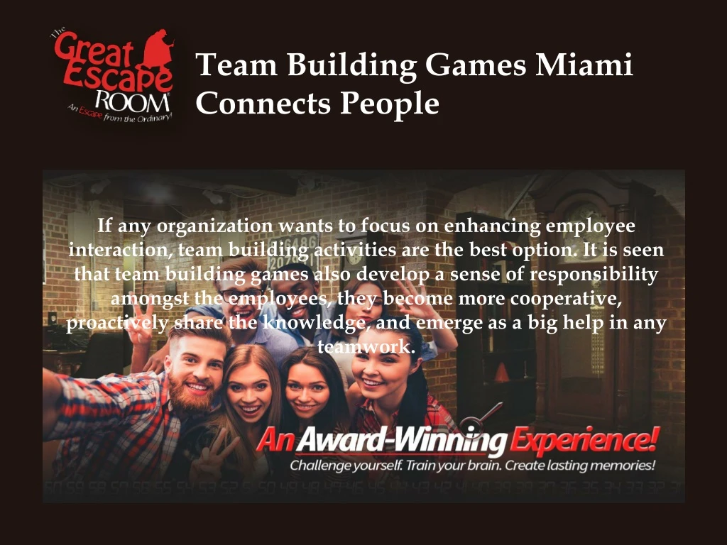 team building games miami connects people