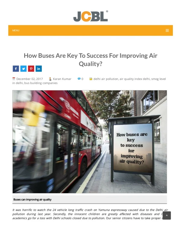 How Buses Are Key To Success For Improving Air Quality?