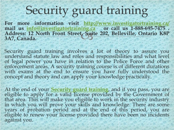 security guard training