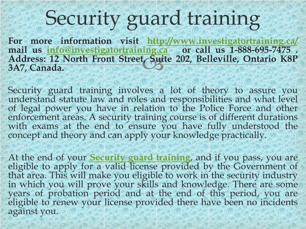 PPT - Security Guard Training PowerPoint Presentation, Free Download ...