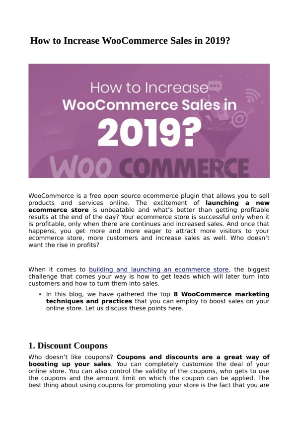 How to Increase WooCommerce Sales in 2019?