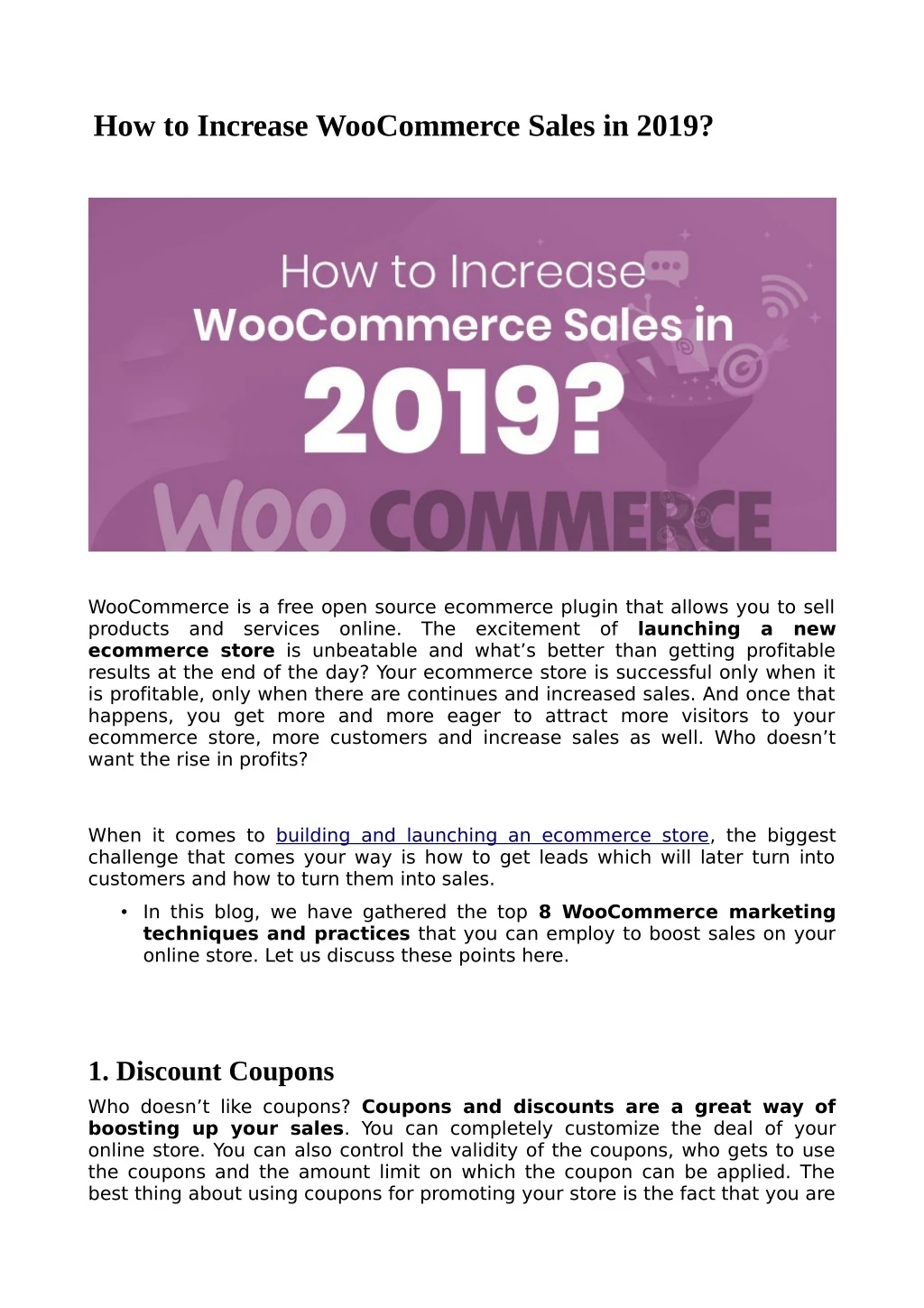 how to increase woocommerce sales in 2019