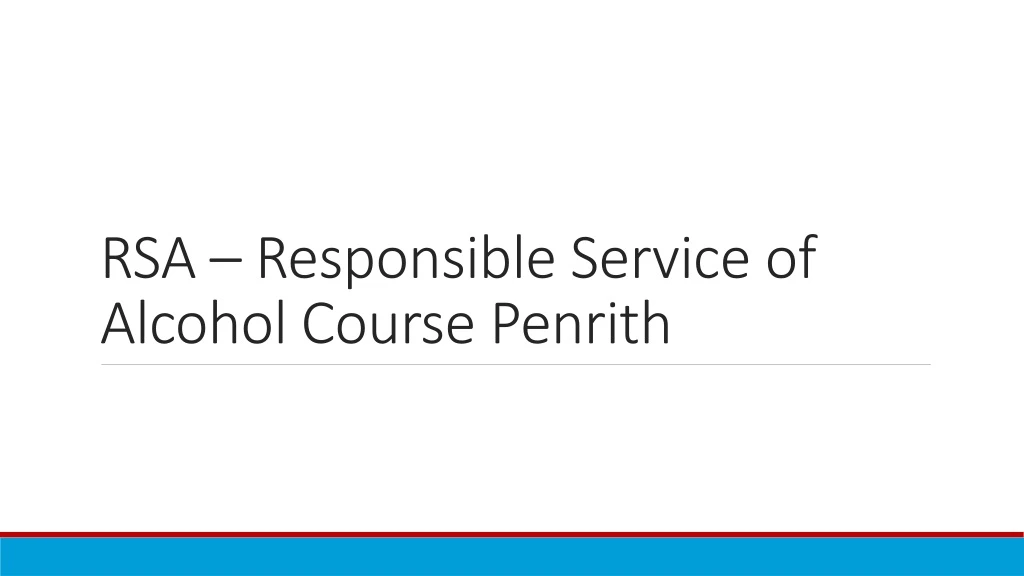 rsa responsible service of alcohol course penrith