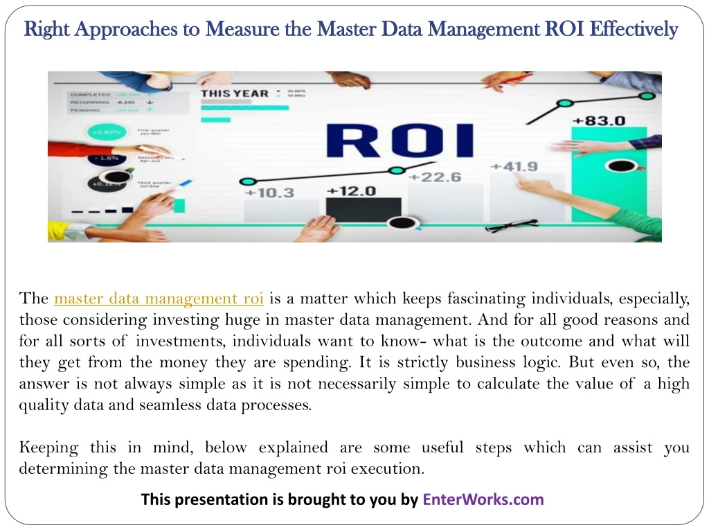 right approaches to measure the master data