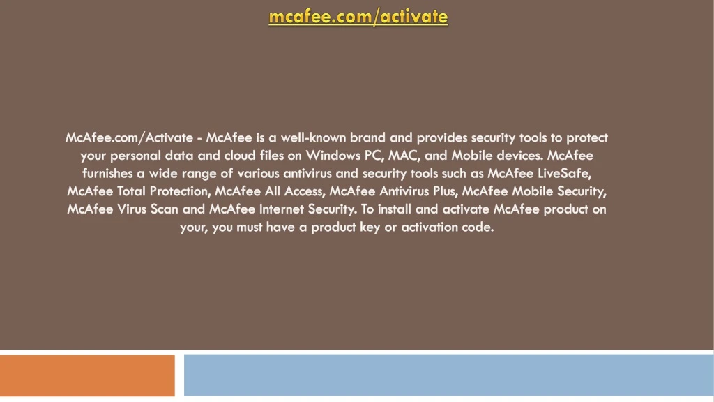 mcafee com activate