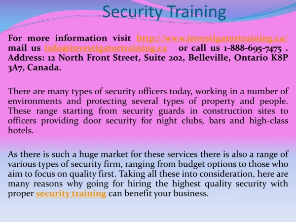 security training