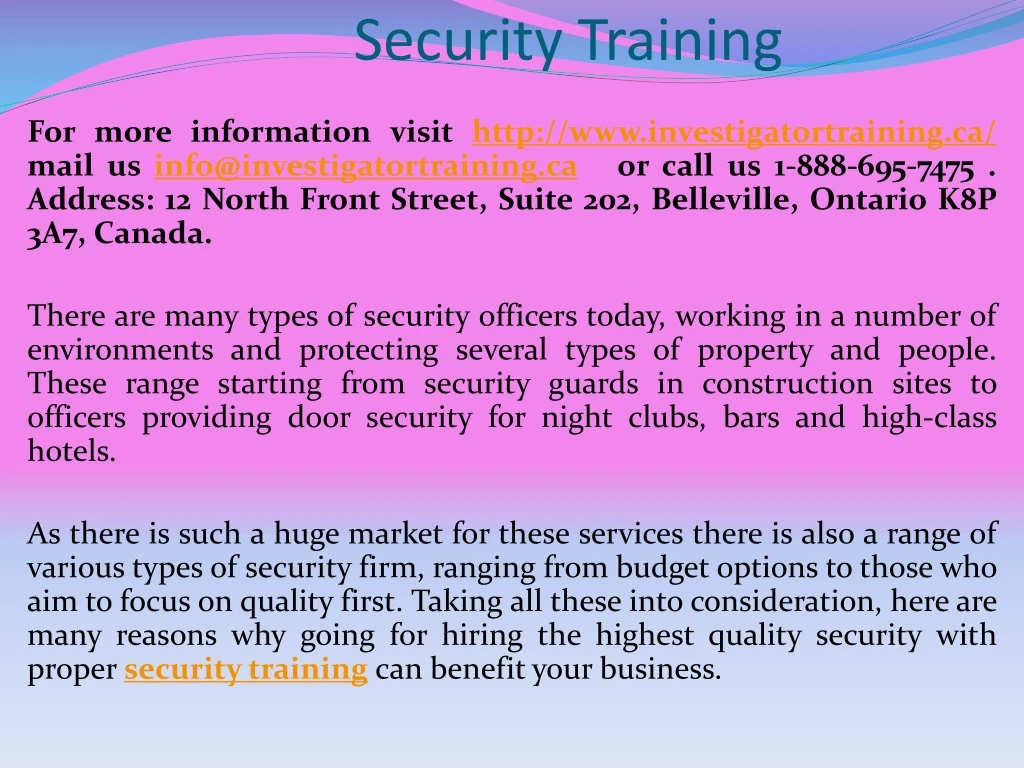 security training