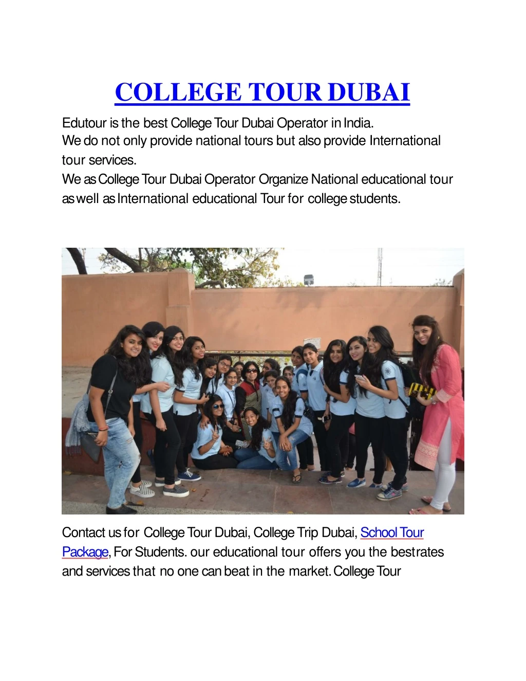 college tour dubai