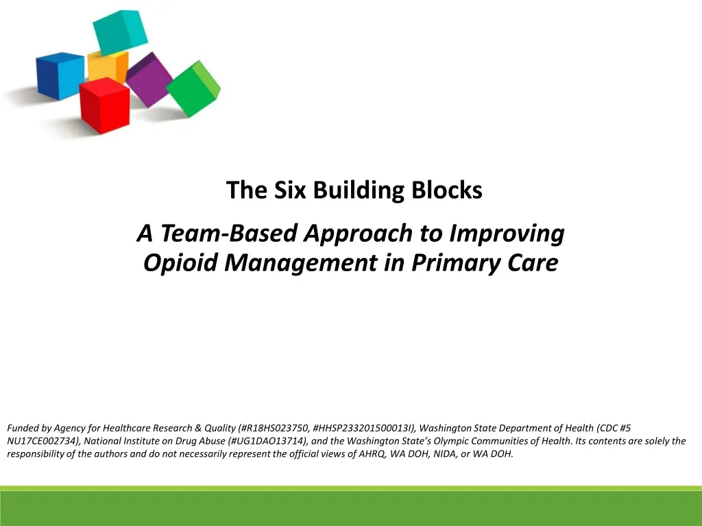 the six building blocks a team based approach to improving opioid management in primary care