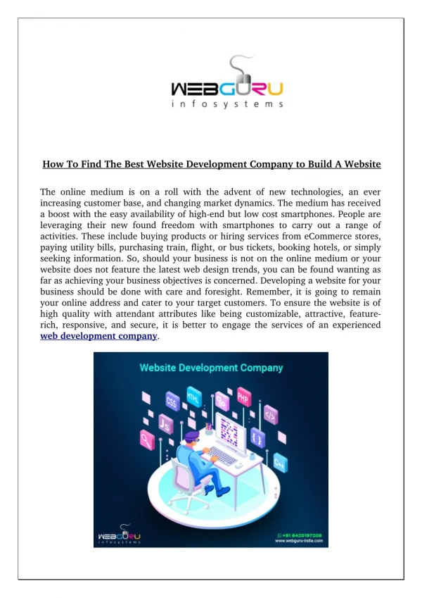 how to find the best website development company