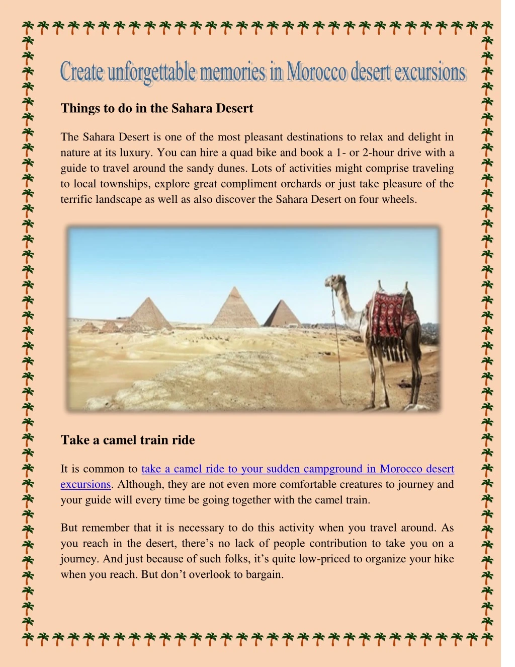 things to do in the sahara desert