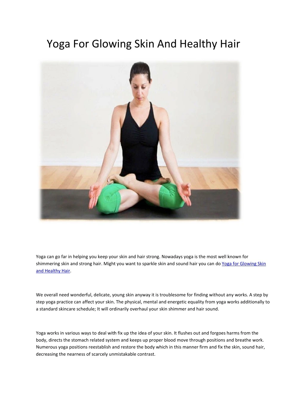 yoga for glowing skin and healthy hair yoga