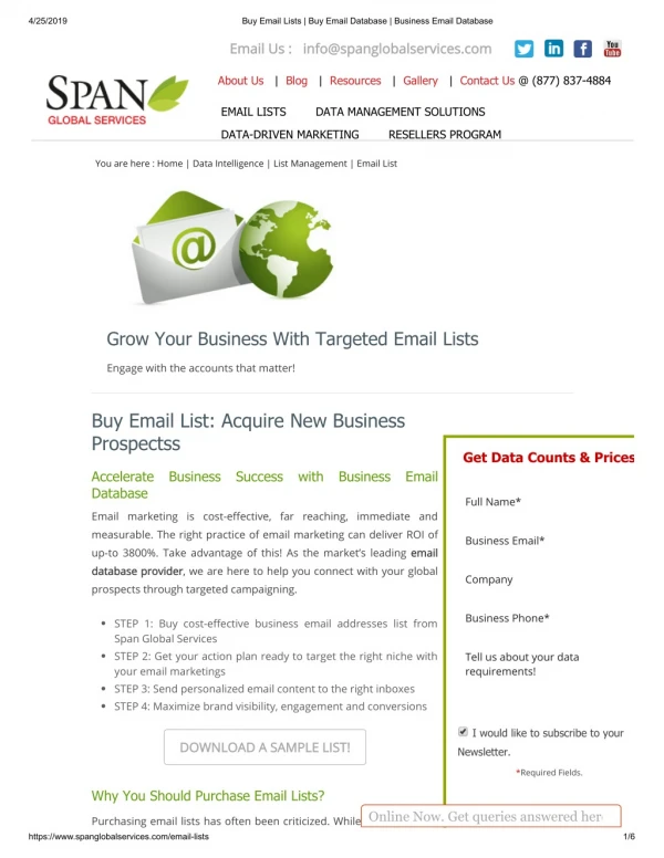 Buy Email List - Span Global Services